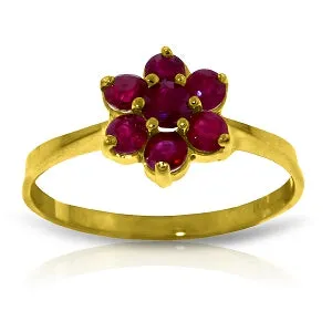 0.66 Carat 14K Solid Yellow Gold Moment Of Peace Ruby Ring