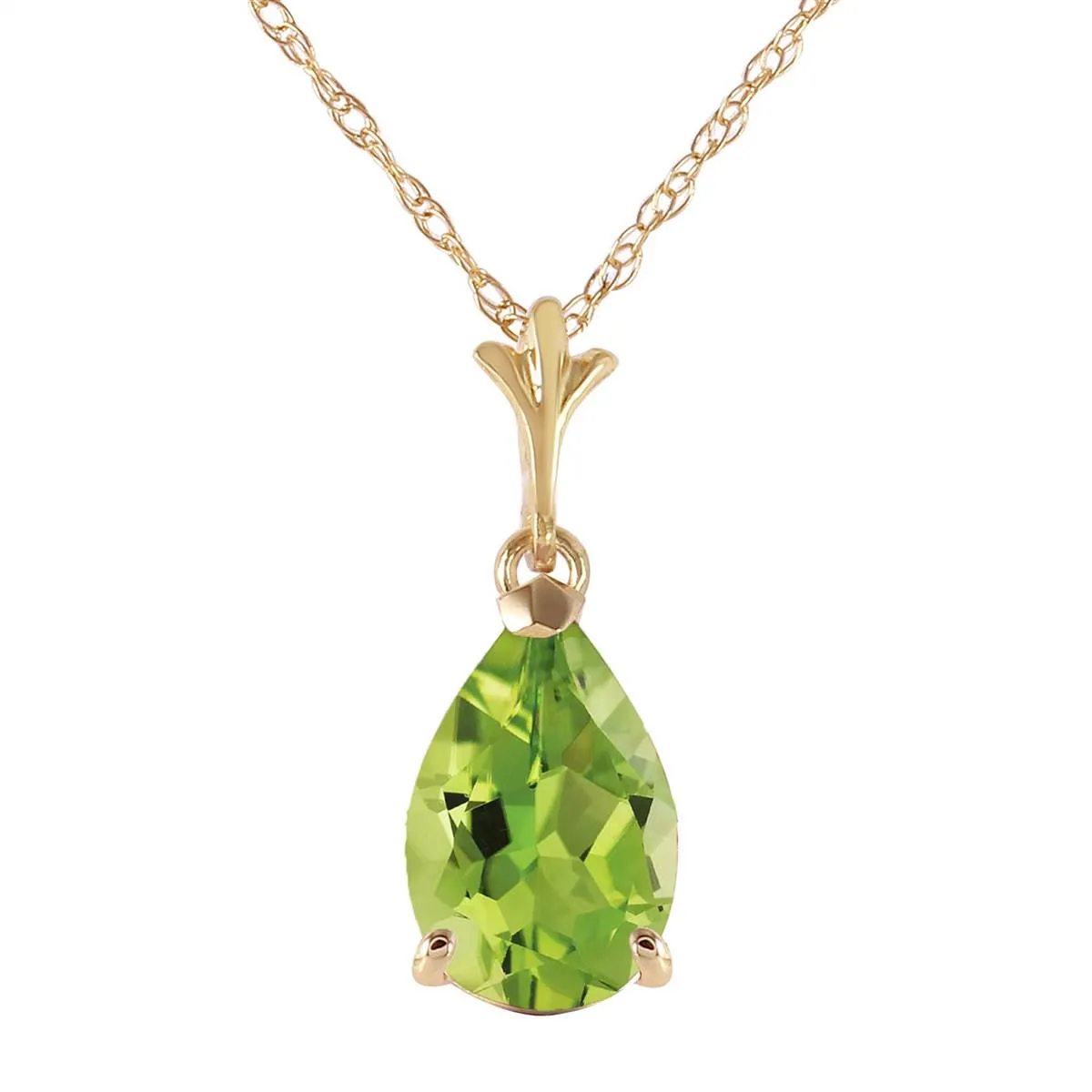 1.5 Carat 14K Solid Yellow Gold Life's Parallels Peridot Necklace