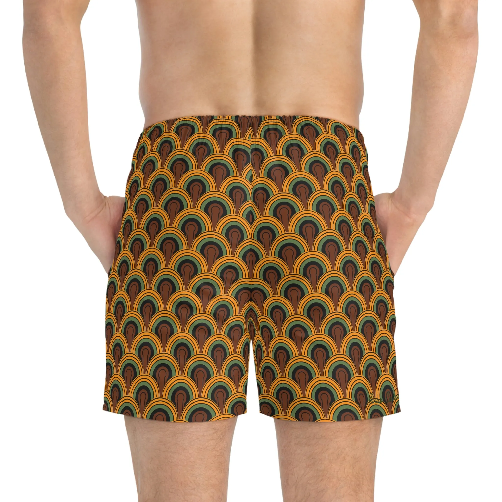 1970's Vintage Room 237 Print Men's Swim Trunks | Pinup Couture Swim