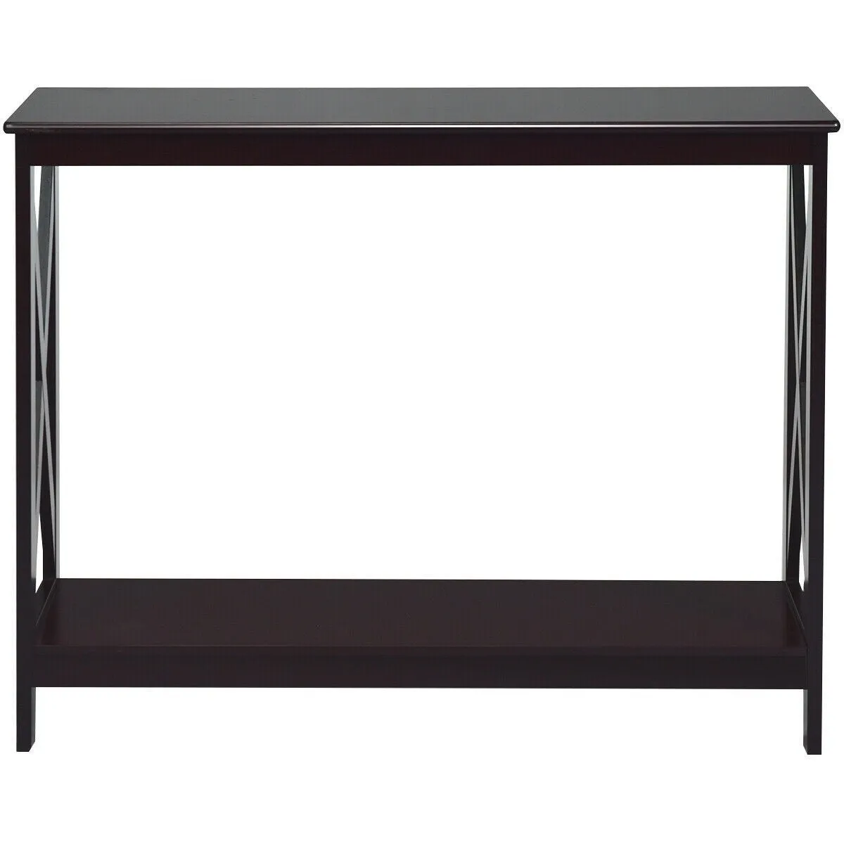 2-Tier X-Design Side Accent Table - Espresso