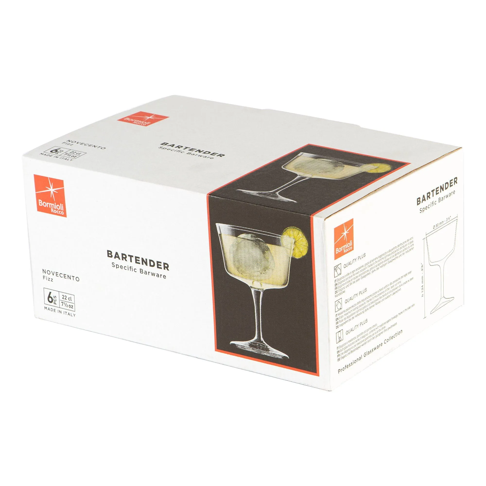 220ml Bartender Novecento Champagne Saucers - Pack of Six - By Bormioli Rocco