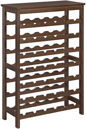 42-Bottle Wine Rack Free Standing Floor, 7-Tier Bamboo Wine Storage Shelves