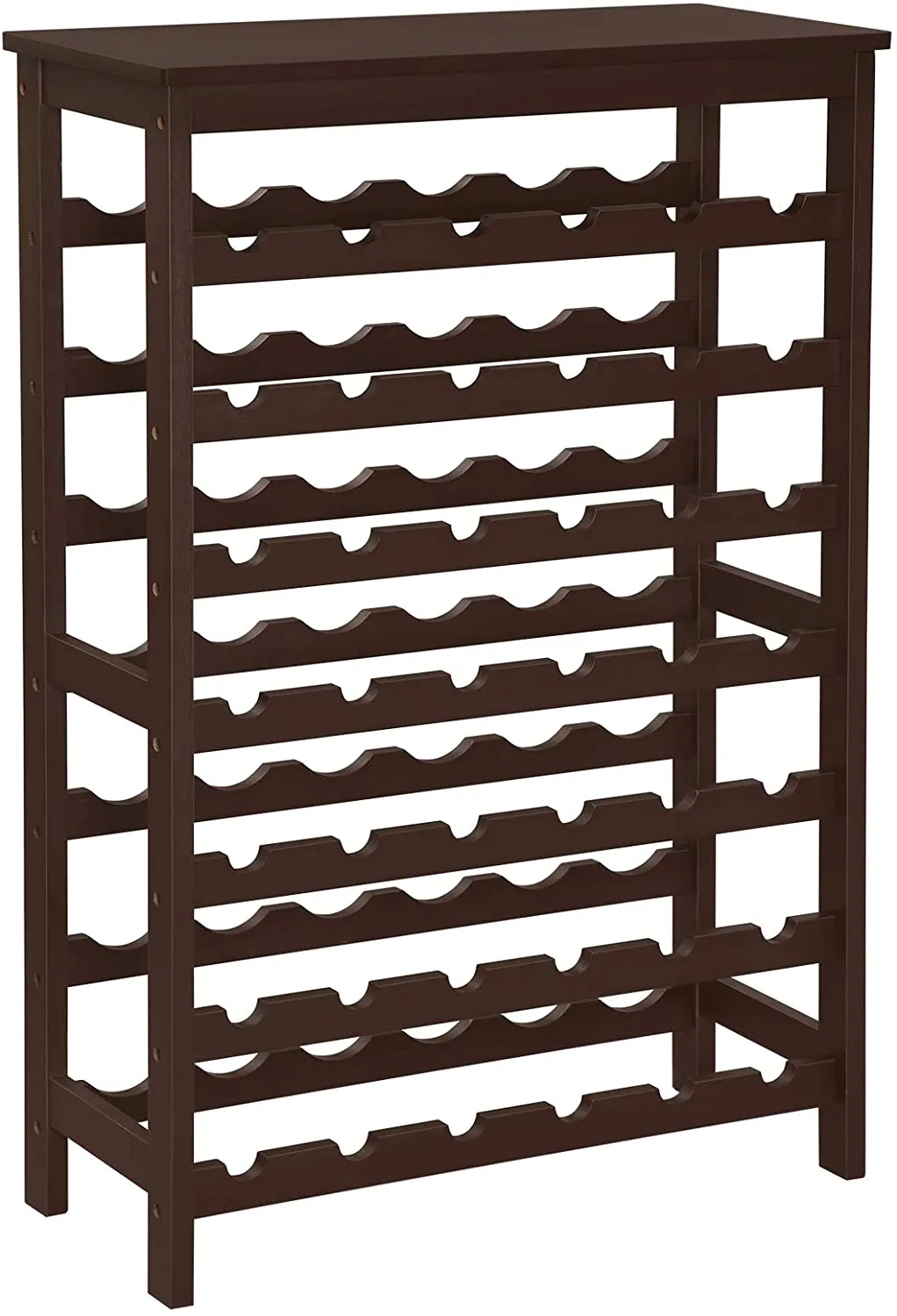 42-Bottle Wine Rack Free Standing Floor, 7-Tier Bamboo Wine Storage Shelves