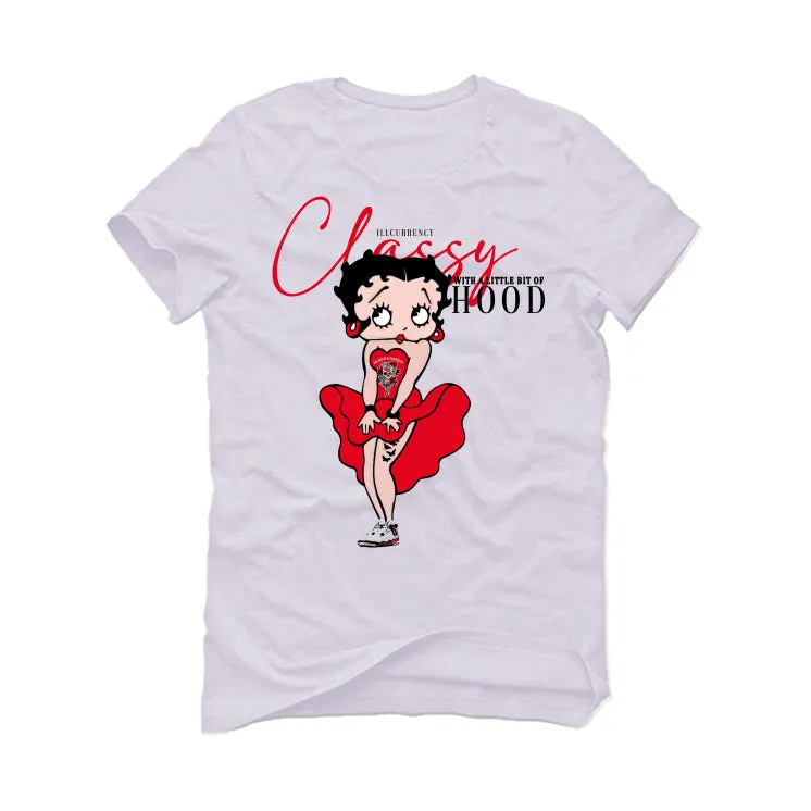 Air Jordan 4 Red Cement - White T-Shirt (Classy Betty)