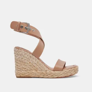 ALDONA WEDGES CAFE LEATHER - re:vita