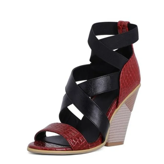 AlliWrap Exotic Patchwork High Heel Sandals