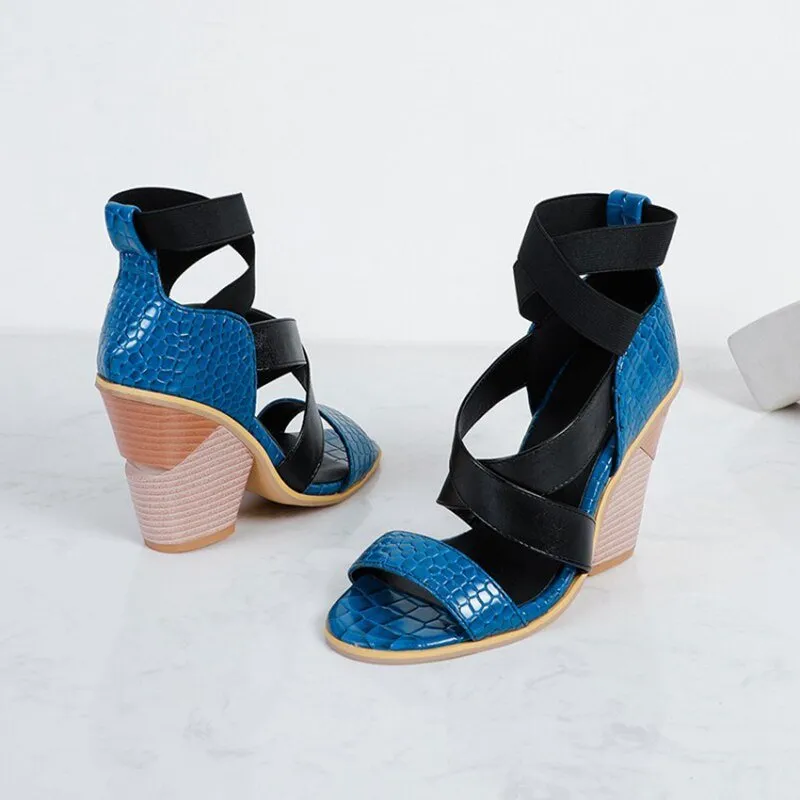 AlliWrap Exotic Patchwork High Heel Sandals