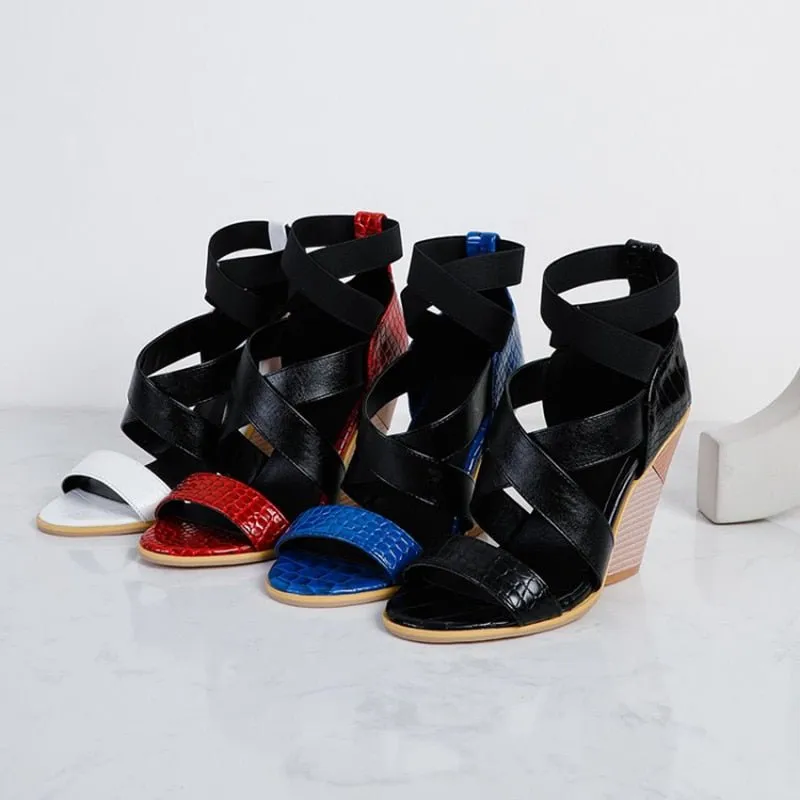 AlliWrap Exotic Patchwork High Heel Sandals