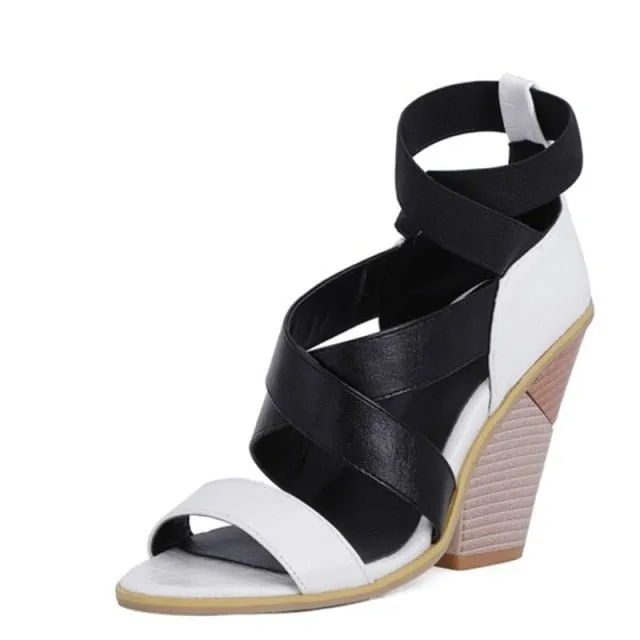 AlliWrap Exotic Patchwork High Heel Sandals