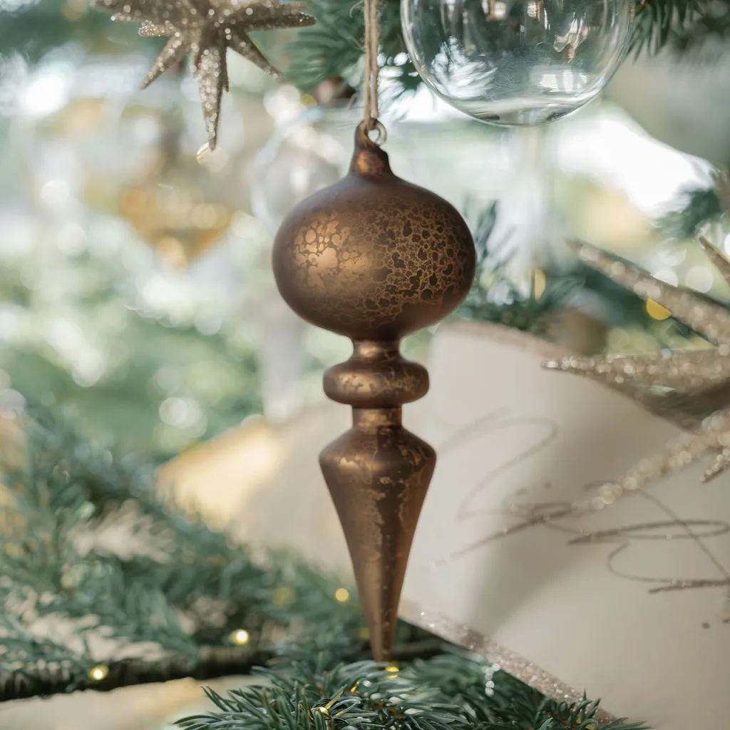 Assorted Neutral Palette Glass Finial Ornament