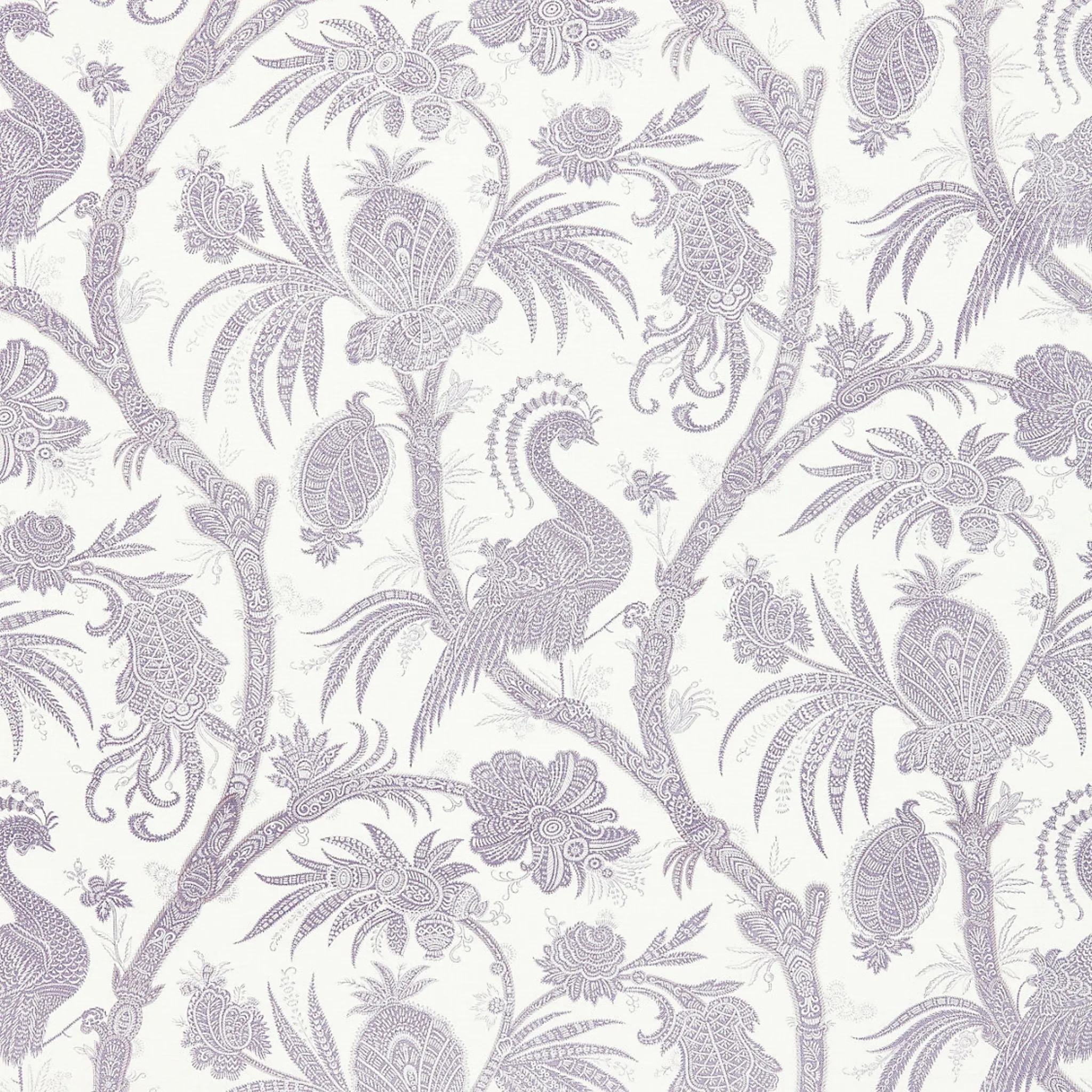 Balinese Peacock Fabric in Lavender