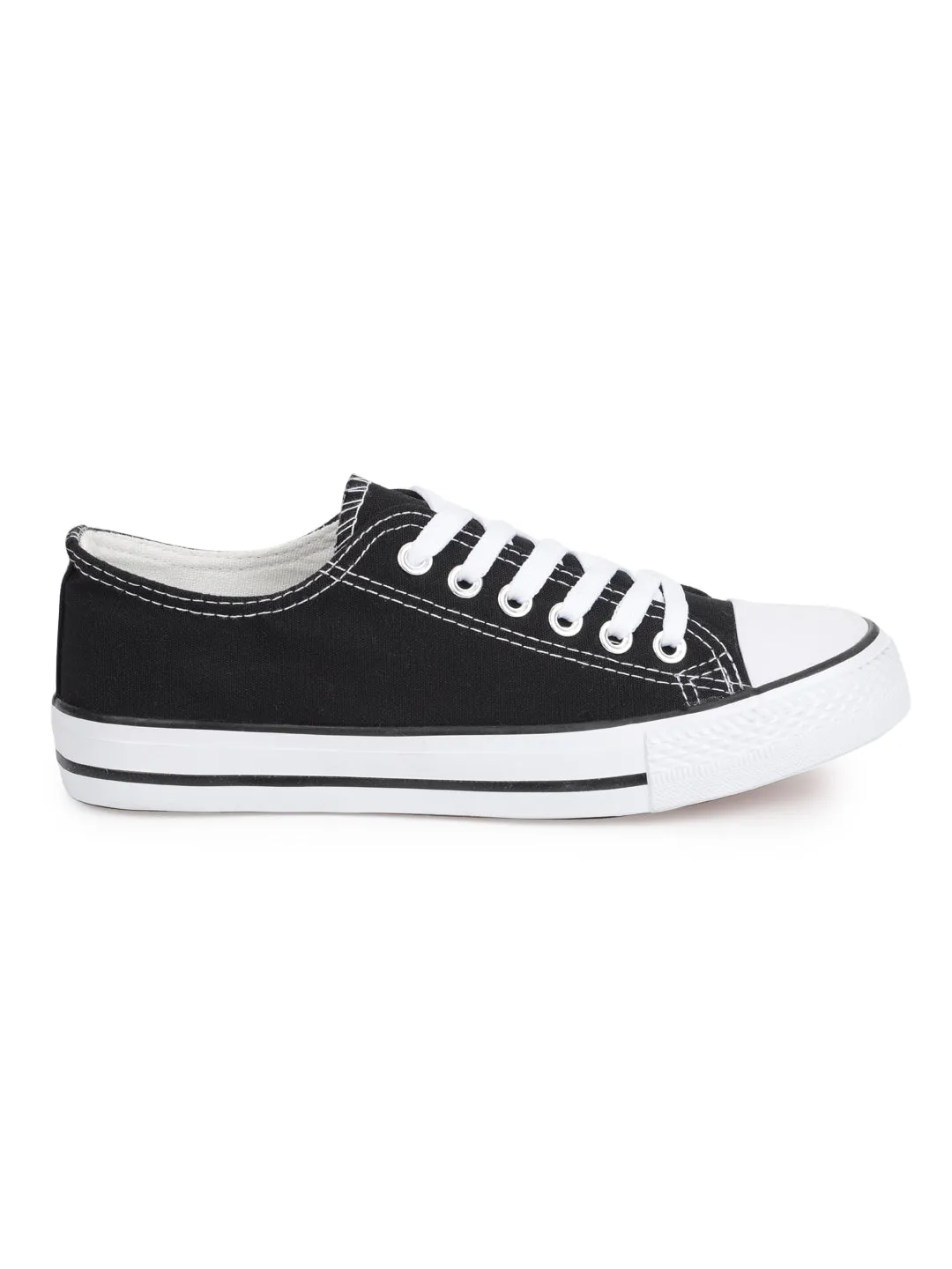 Black Canvas Lace Up Sneakers (TC-CAN1-BLK)