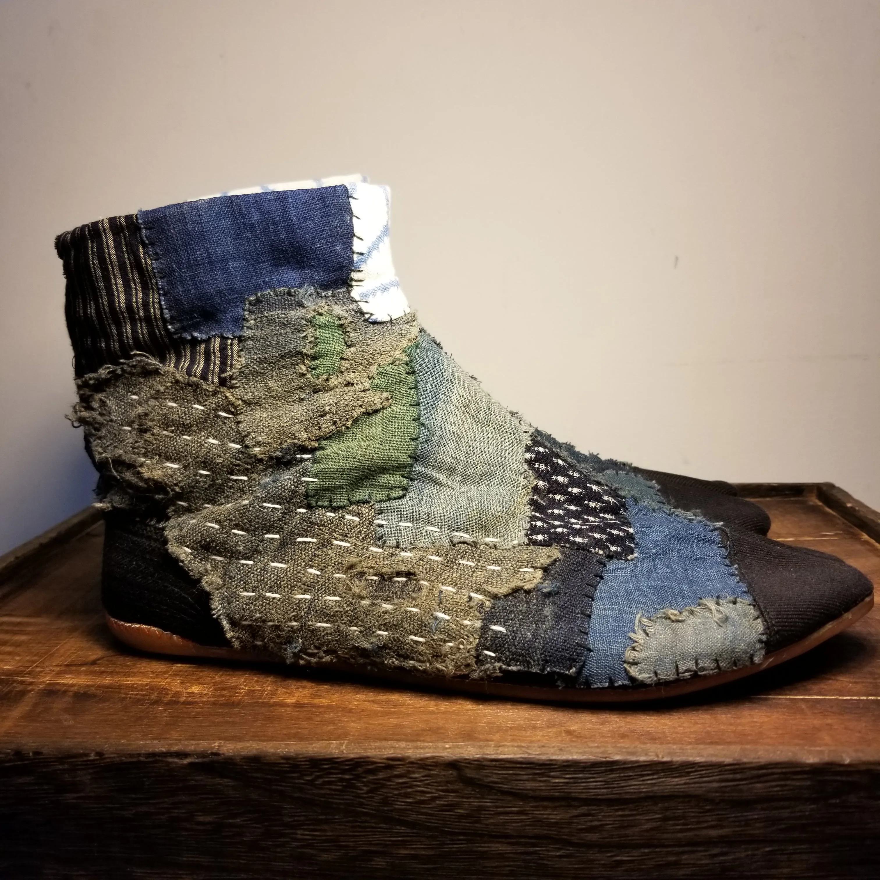 Boro Patchwork Sashiko Tabi Shoes USmen 8-8.5