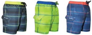 boy's drawstring swim trunks - plaid prints - sizes 8-18 Case of 36