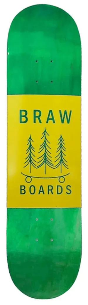 Braw Logo Stained Skateboard Deck Green - 8.5"