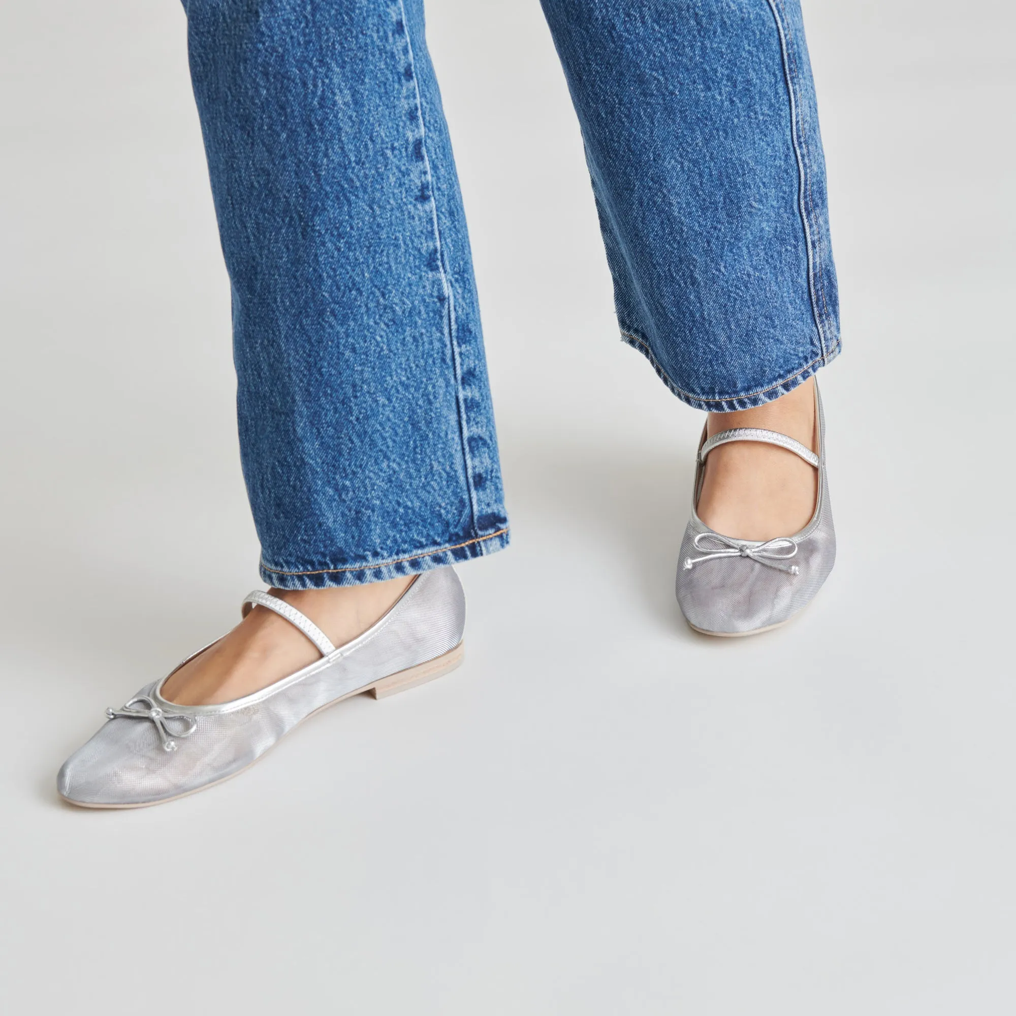 CADEL BALLET FLATS SILVER MESH