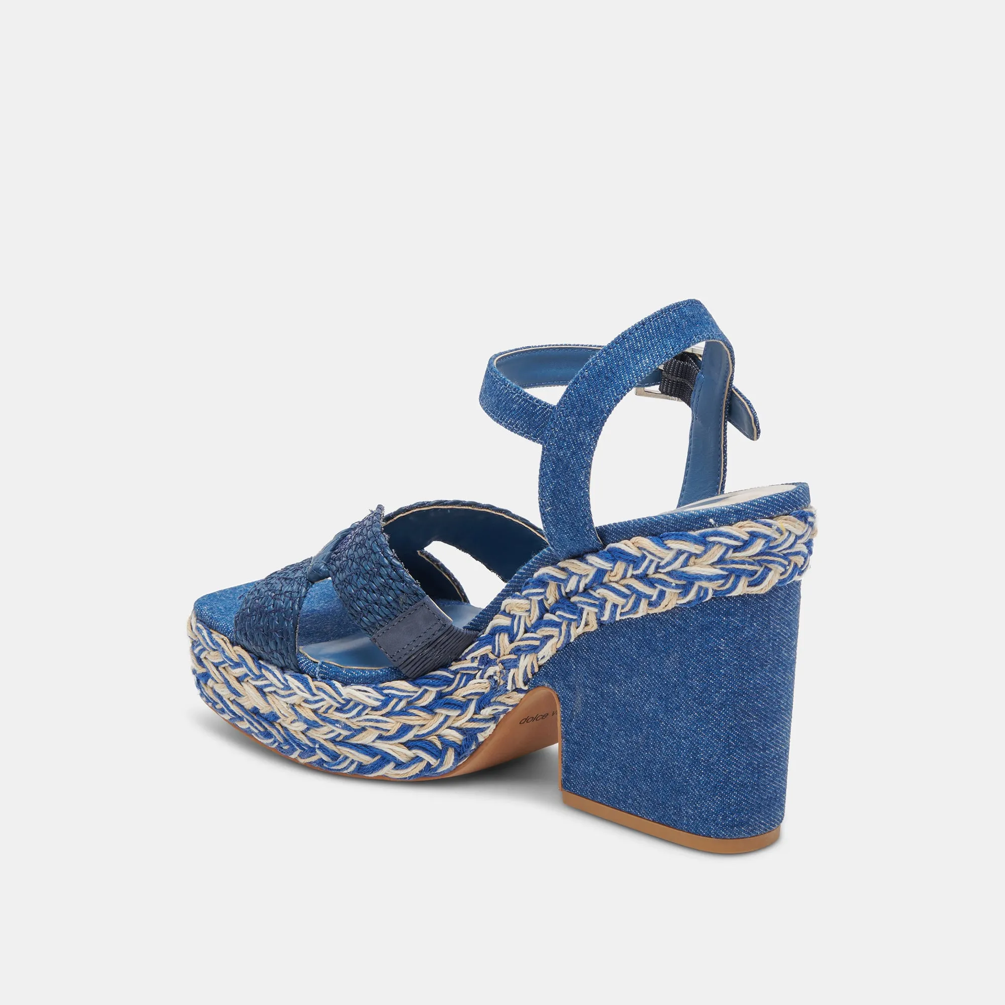 CALE HEELS BLUE DENIM