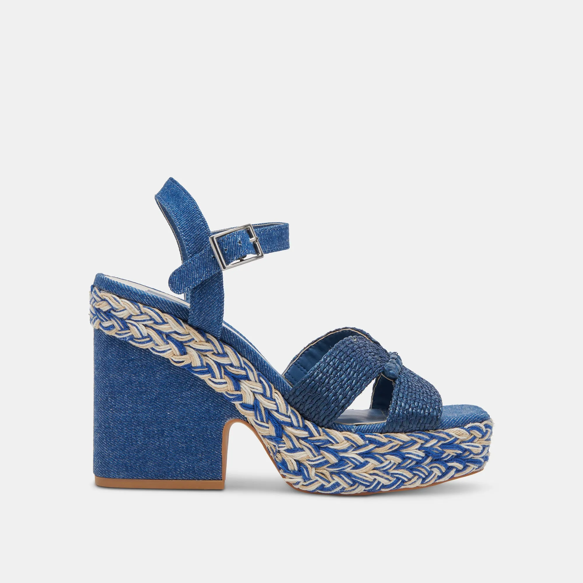 CALE HEELS BLUE DENIM