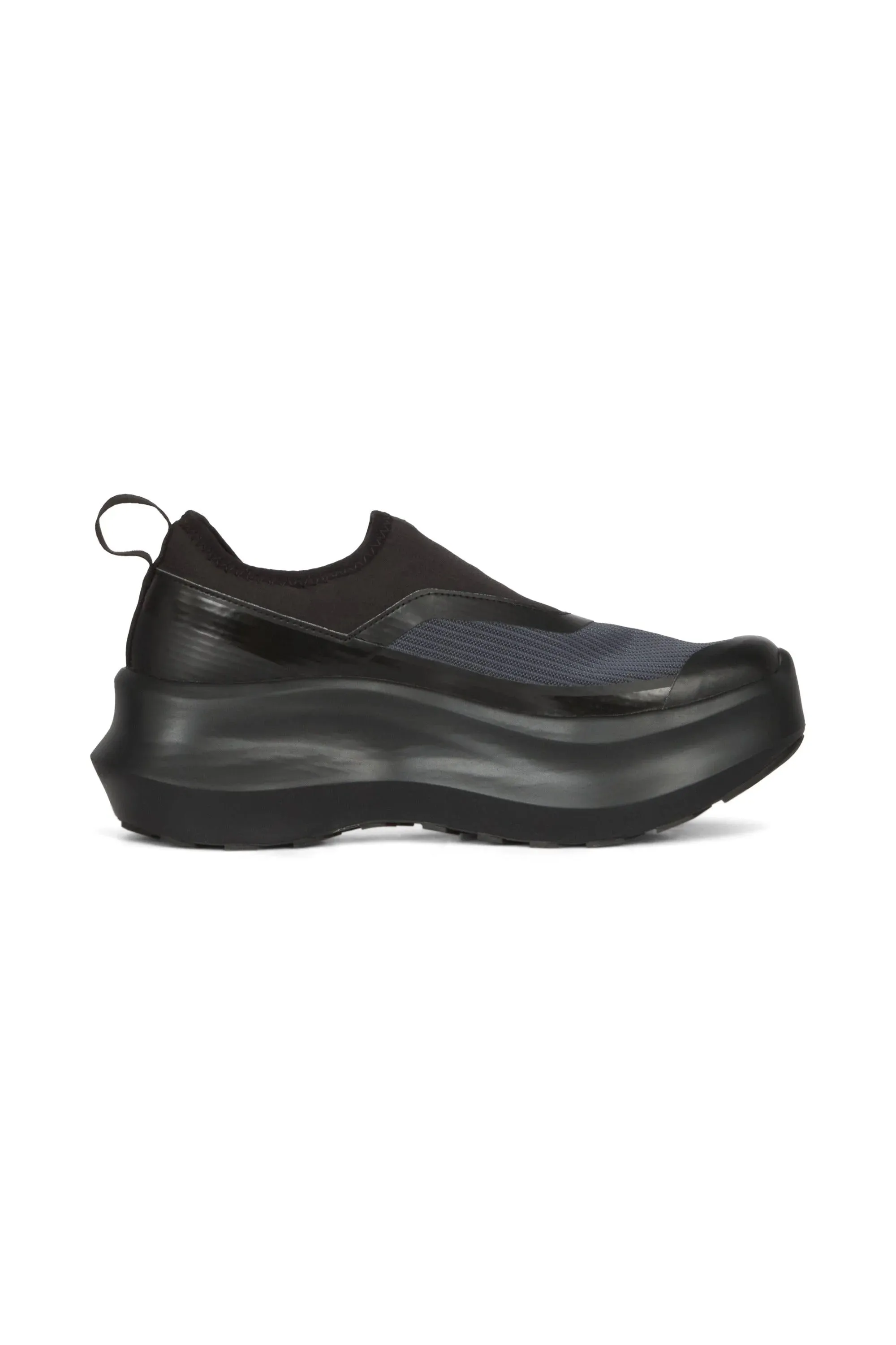 CDG x SALOMON Black Slip On Platform Sneakers