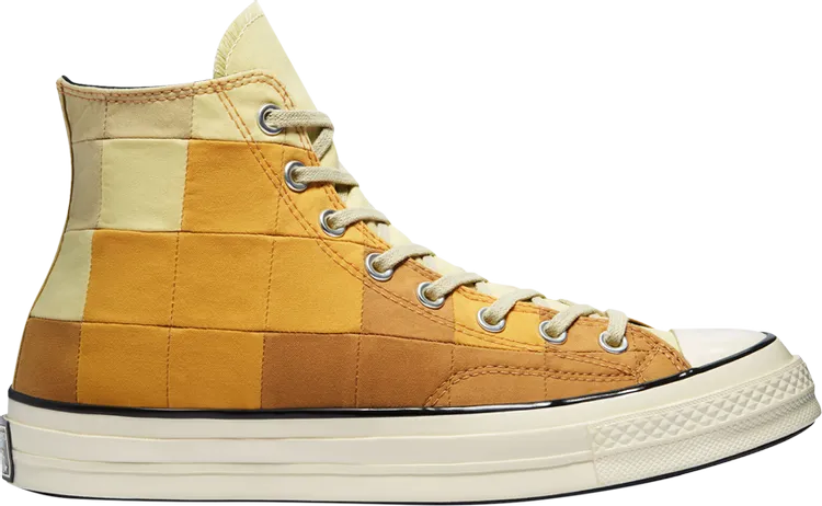 Converse Chuck 70 High Plant Color Patchwork Sneakers - Gravel Egret, Orange