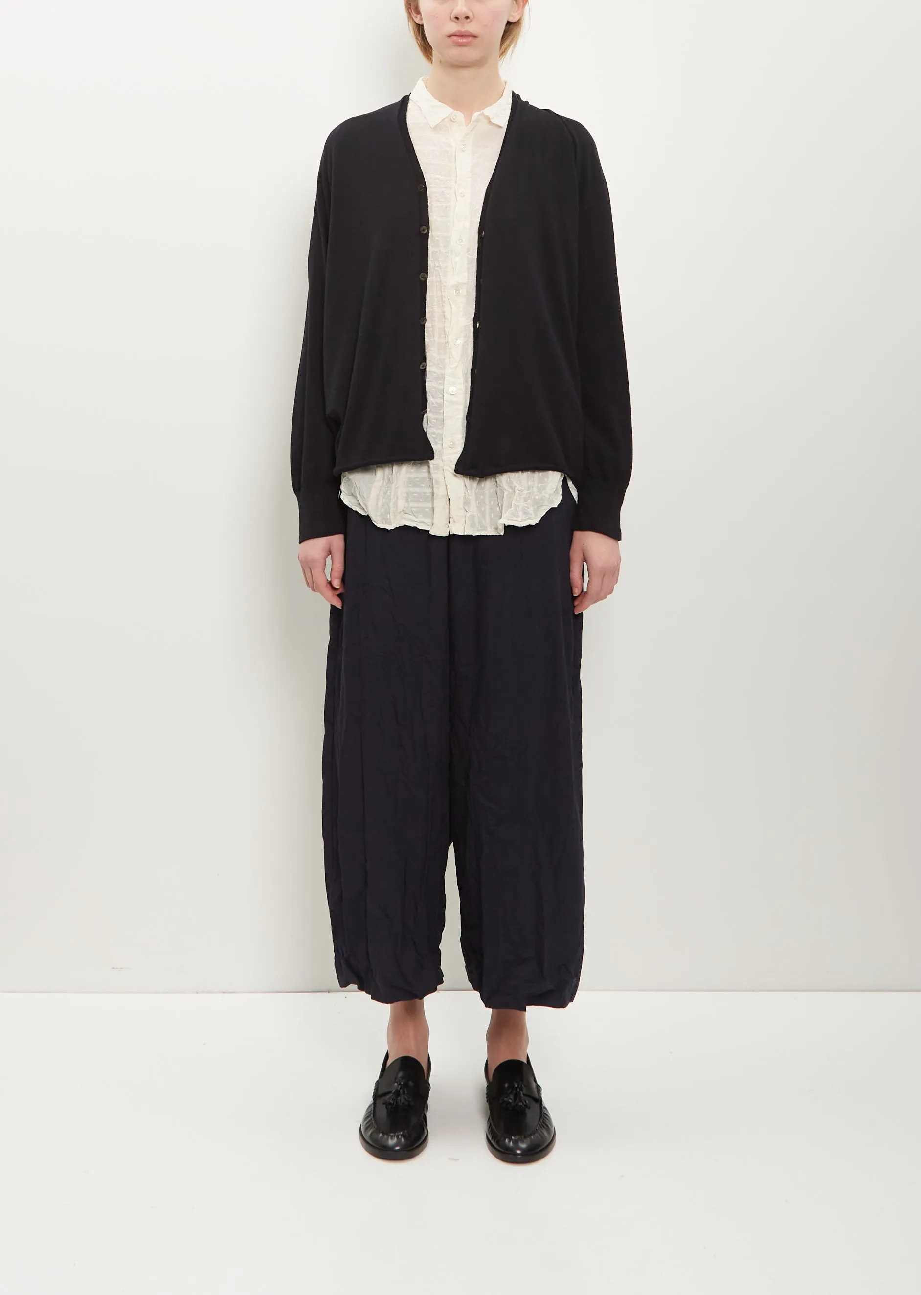 Cotton Linen Cardigan — Black