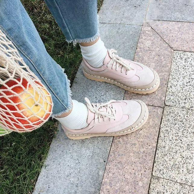 Cute Caramel Suede Sewed Patchwork Leather Laceup Boots