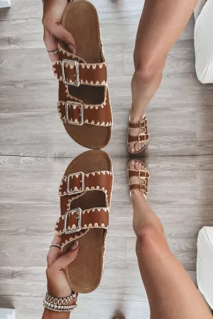 DEAL Bright Eyed Babe Brown Platform Braided Sandals