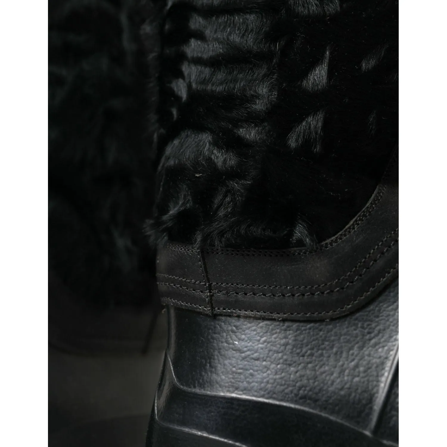 Dolce & Gabbana Sleek Black Shearling Mid Calf Boots