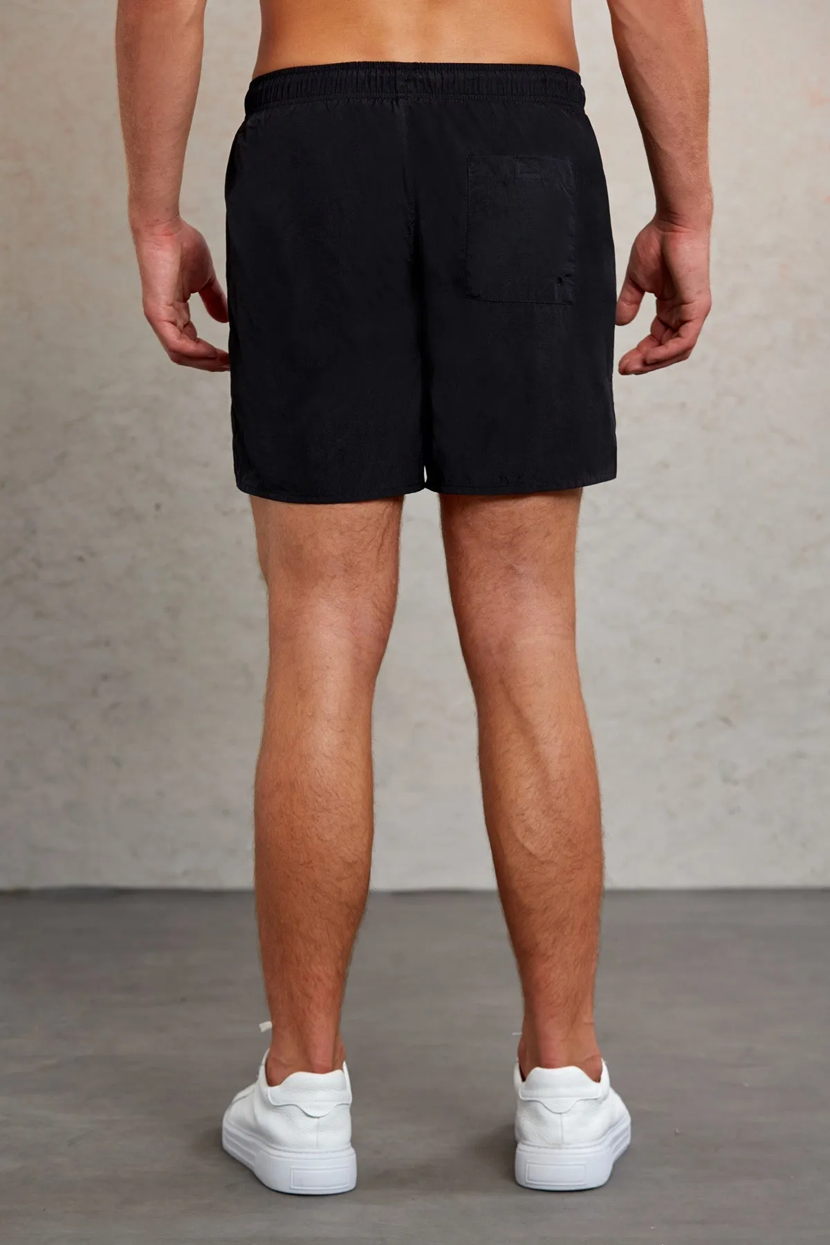 Dynamic Fit Side Pocket Quick Dry Black Swim Trunks