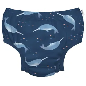 Eco Snap Swim Diaper with Gusset | Navy Narwhal 6M