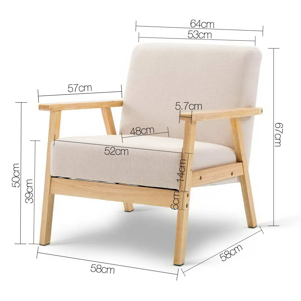 Fabric Dining Armchair - Beige