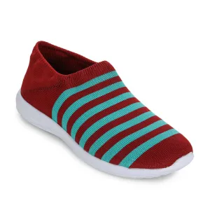 Force 10 Casual Maroon Non Lacing Shoes For Women CARLI By Liberty