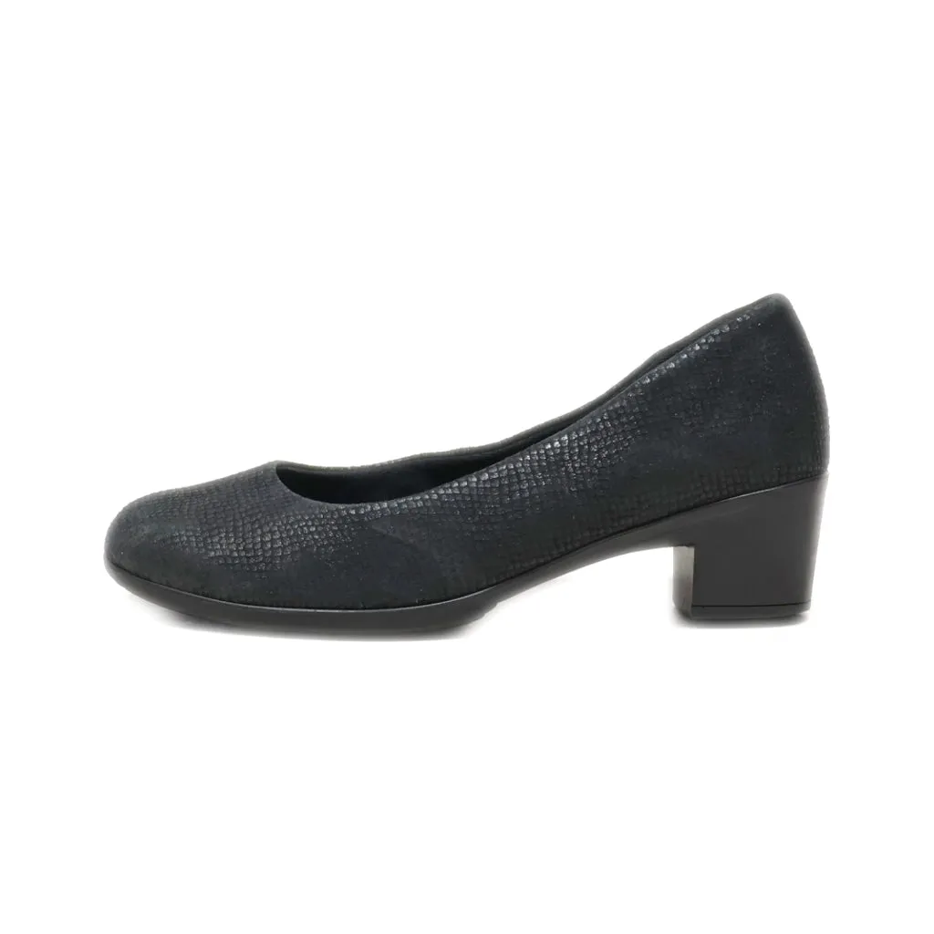 Gemo Mid-Heel Shoes Leather Black Colour For Women