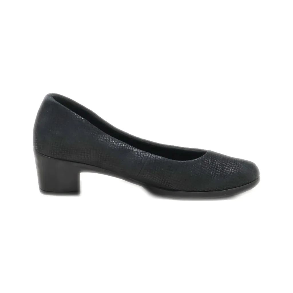 Gemo Mid-Heel Shoes Leather Black Colour For Women