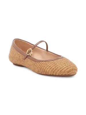 Gianvito Rossi Carla Raffia Flat