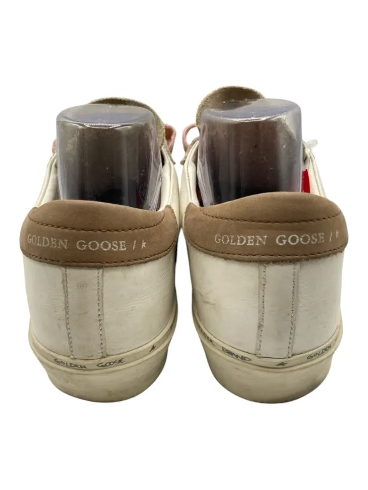 Golden Goose Shoe Size 40 White & Gray Leather Suede Glitter Low Top Sneakers