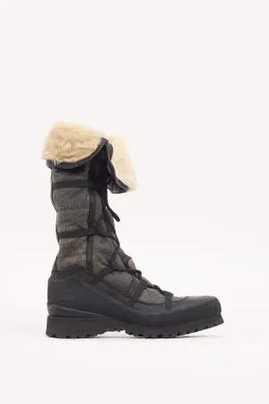 Grey & Black Leather Cryos Boot