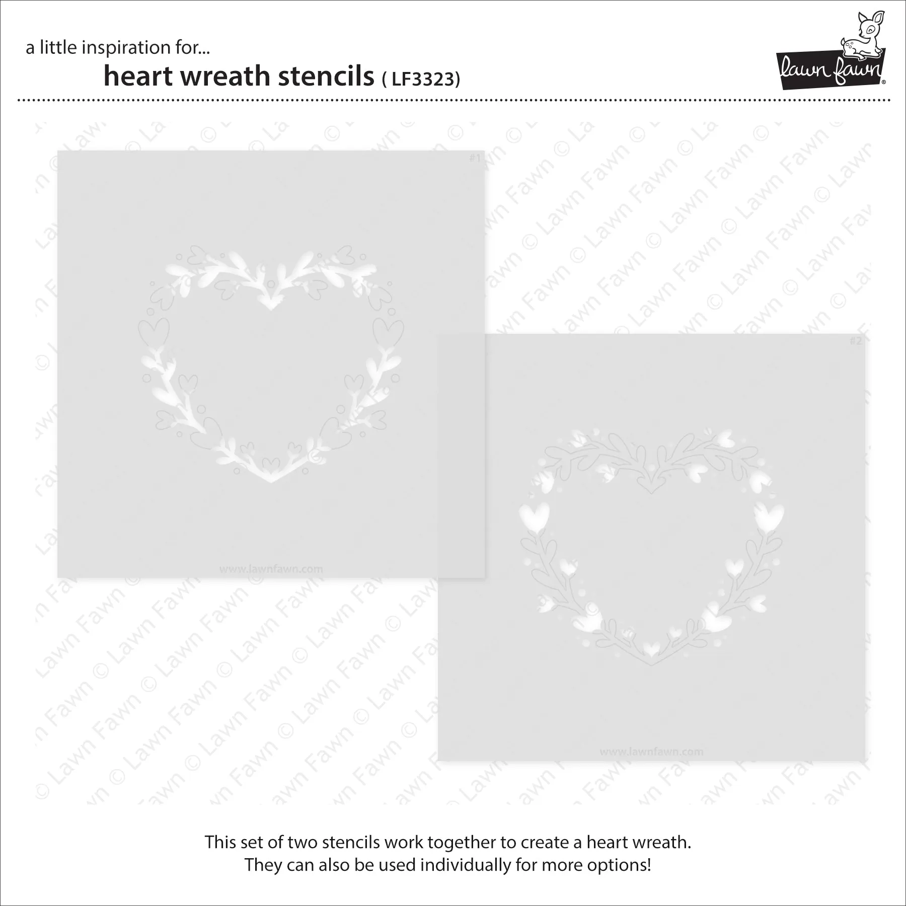 heart wreath stencils