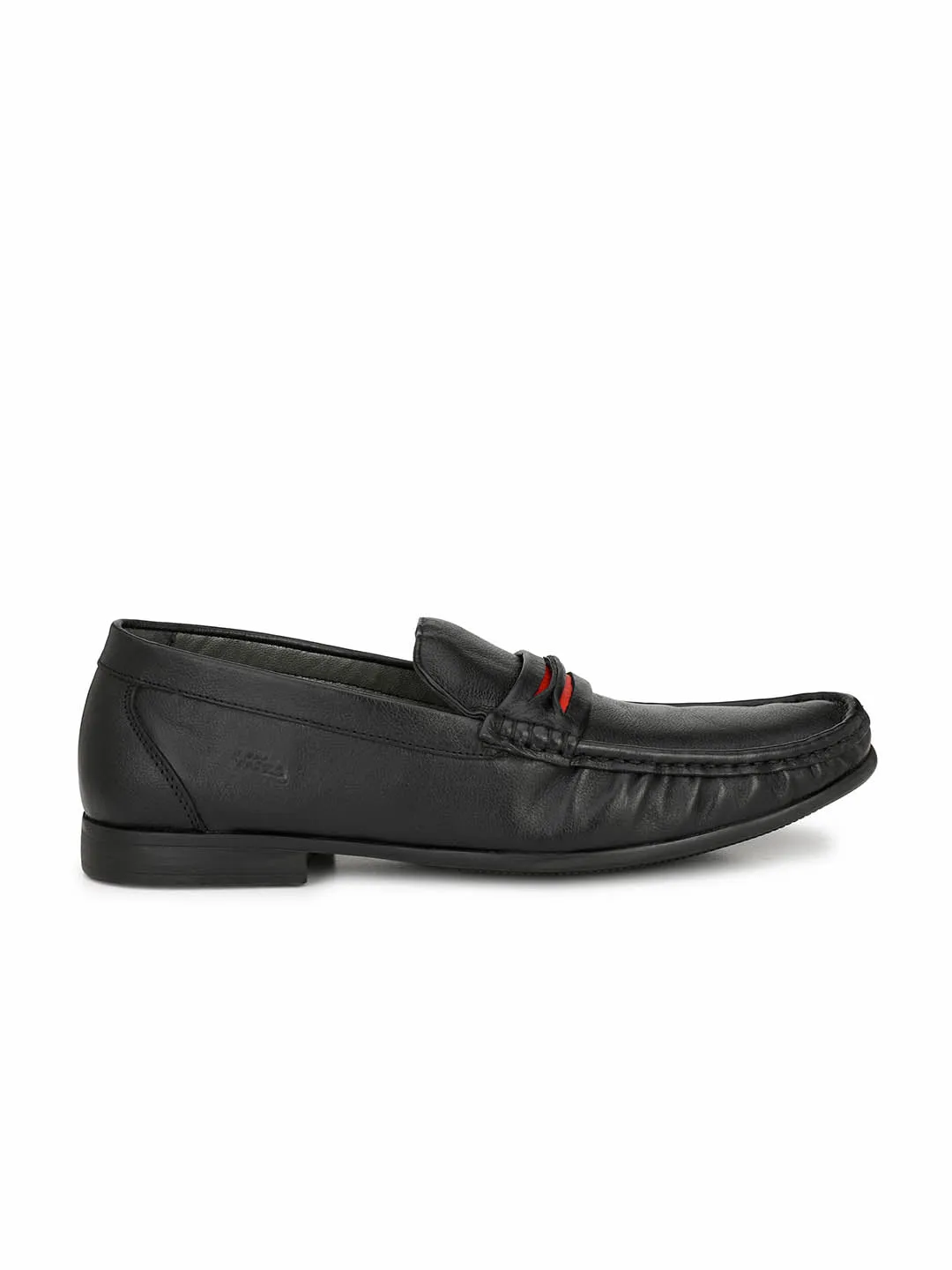 HITZ5306 Men's Black Leather Casual Slip-On Shoes