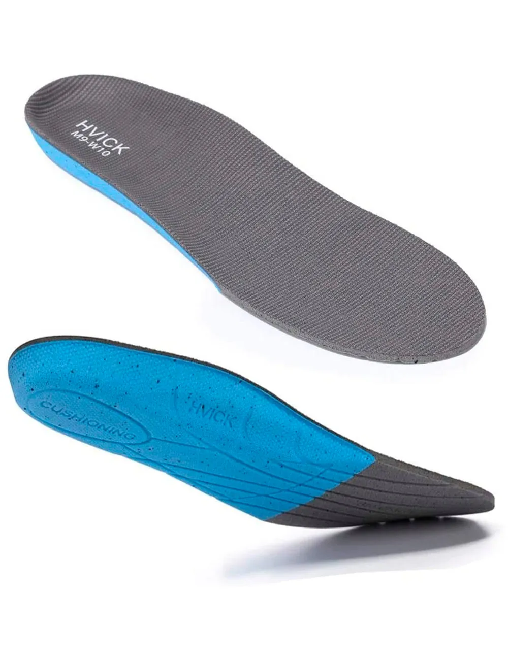 HVick Orthotic Shoes Insoles | Full Length with Arch Support Feet Inserts | Gray