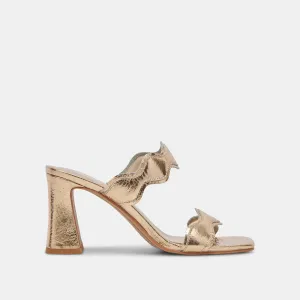 ILVA HEELS GOLD DISTRESSED LEATHER