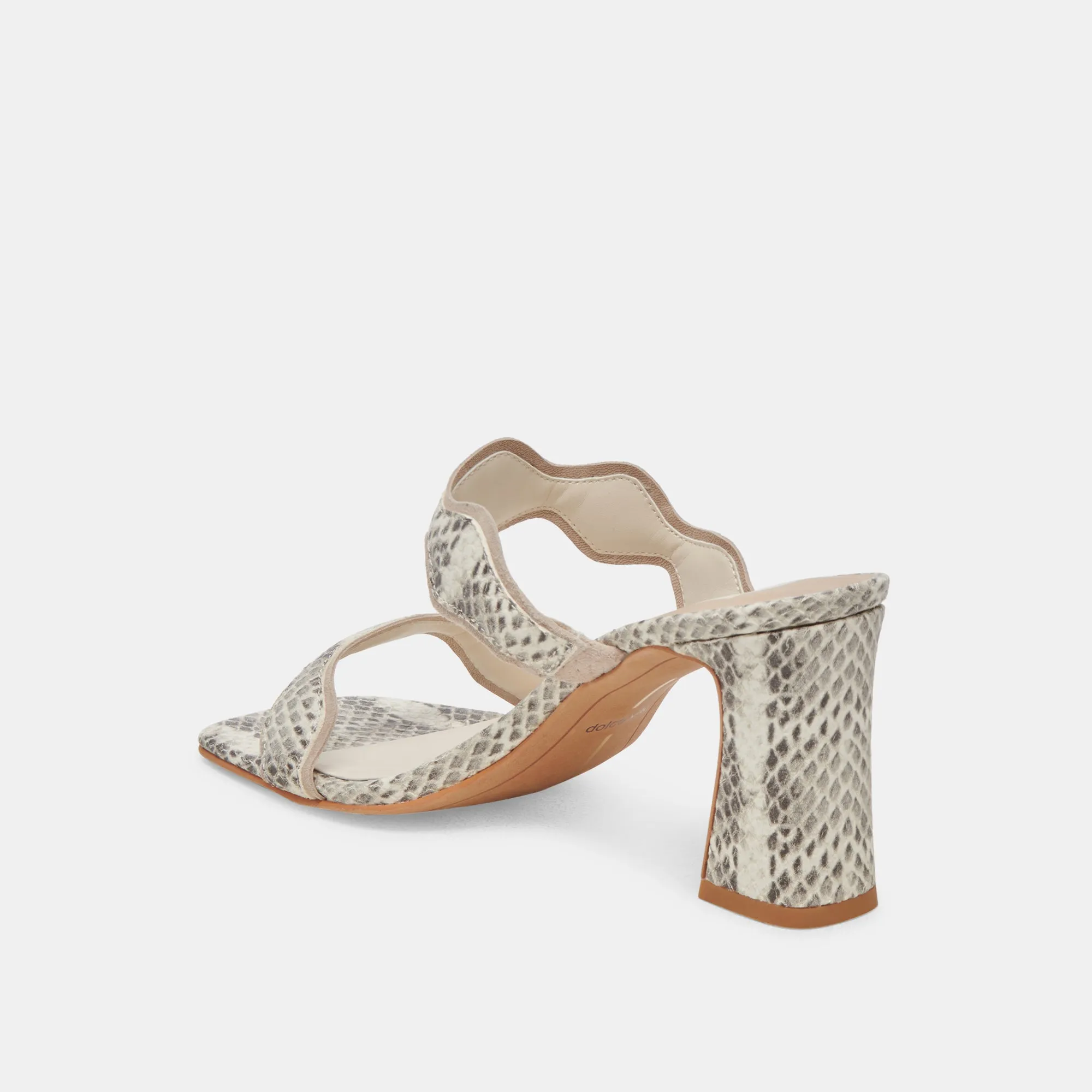 ILVA HEELS GREY WHITE EMBOSSED LEATHER