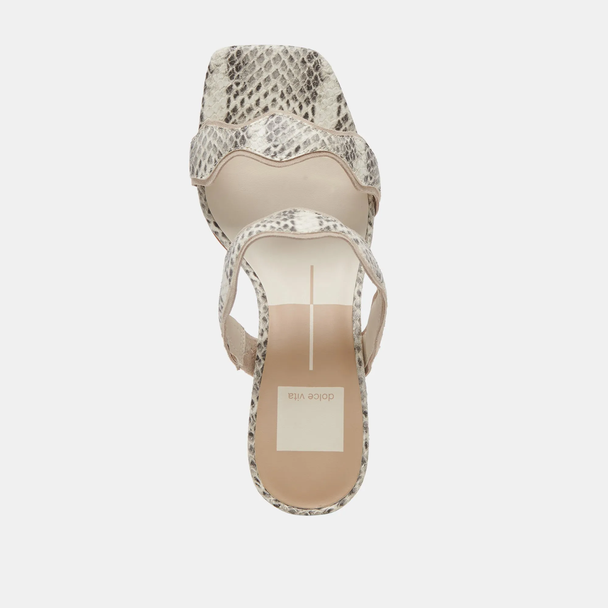 ILVA HEELS GREY WHITE EMBOSSED LEATHER