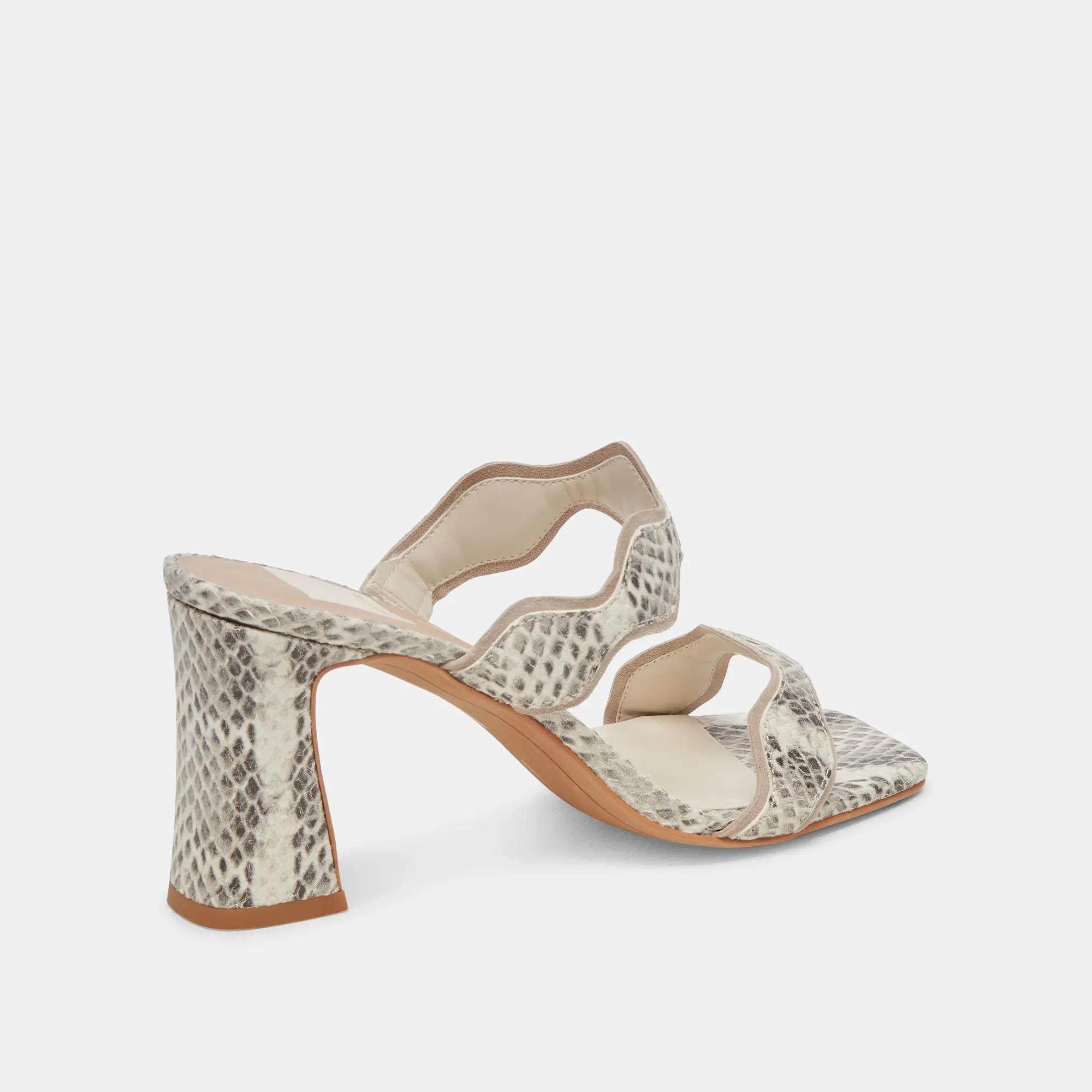 ILVA HEELS GREY WHITE EMBOSSED LEATHER