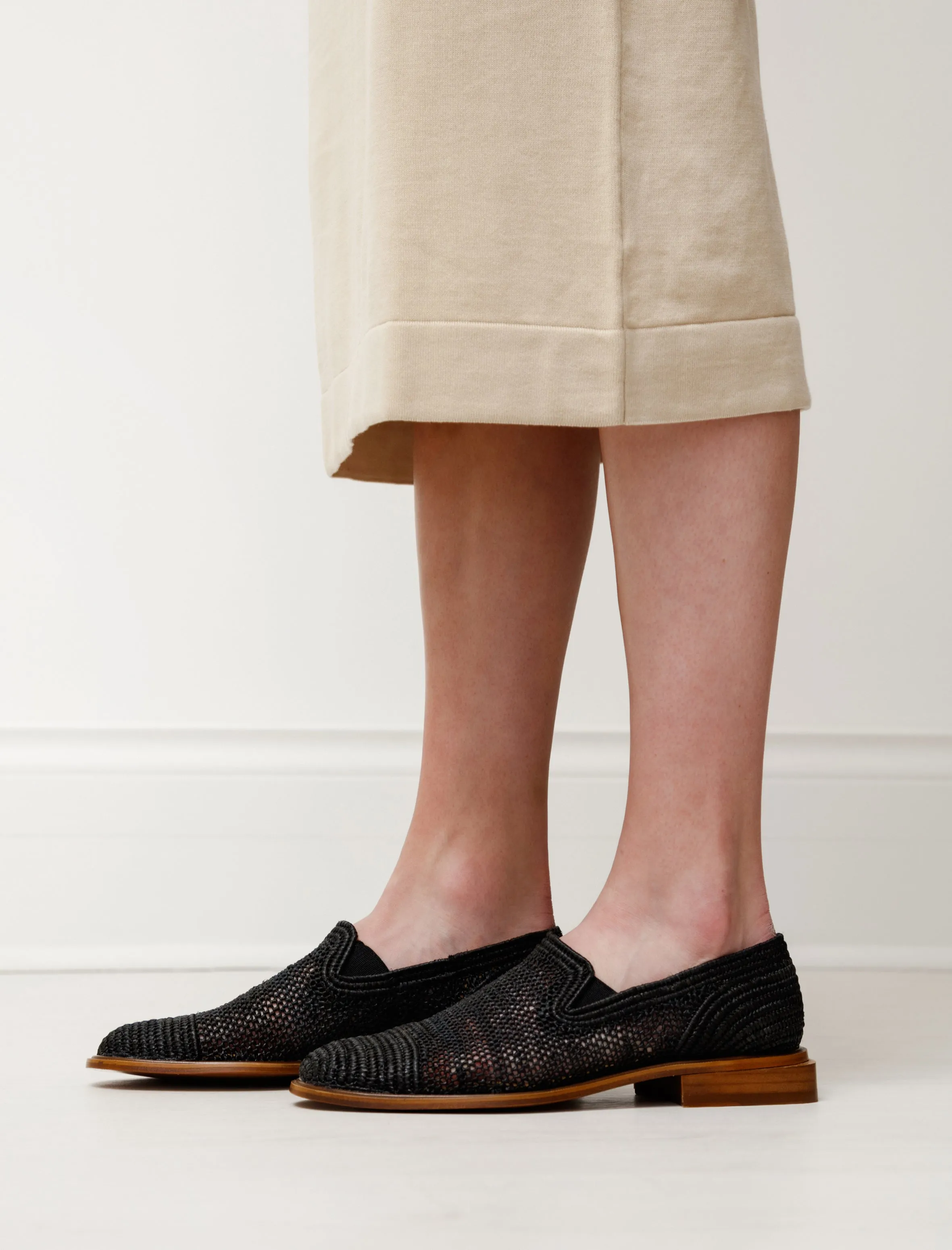 Jaden Raffia Loafer Black