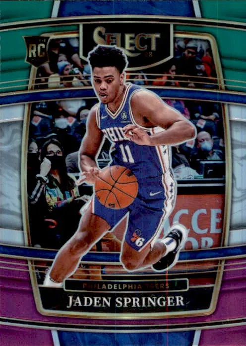 Jayden Springer, RC, Concourse Green & Purple Prizm, 2021-22 Panini Select Basketball NBA