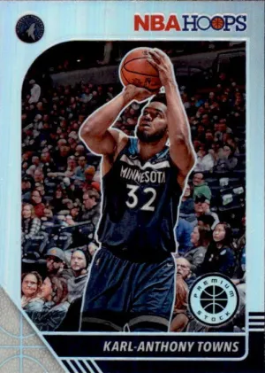 Karl-Anthony Towns, Silver Prizm, 2019-20 Panini Hoops Premium Stock Basketball NBA