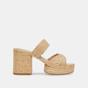 LATOYA HEELS LT NATURAL RAFFIA