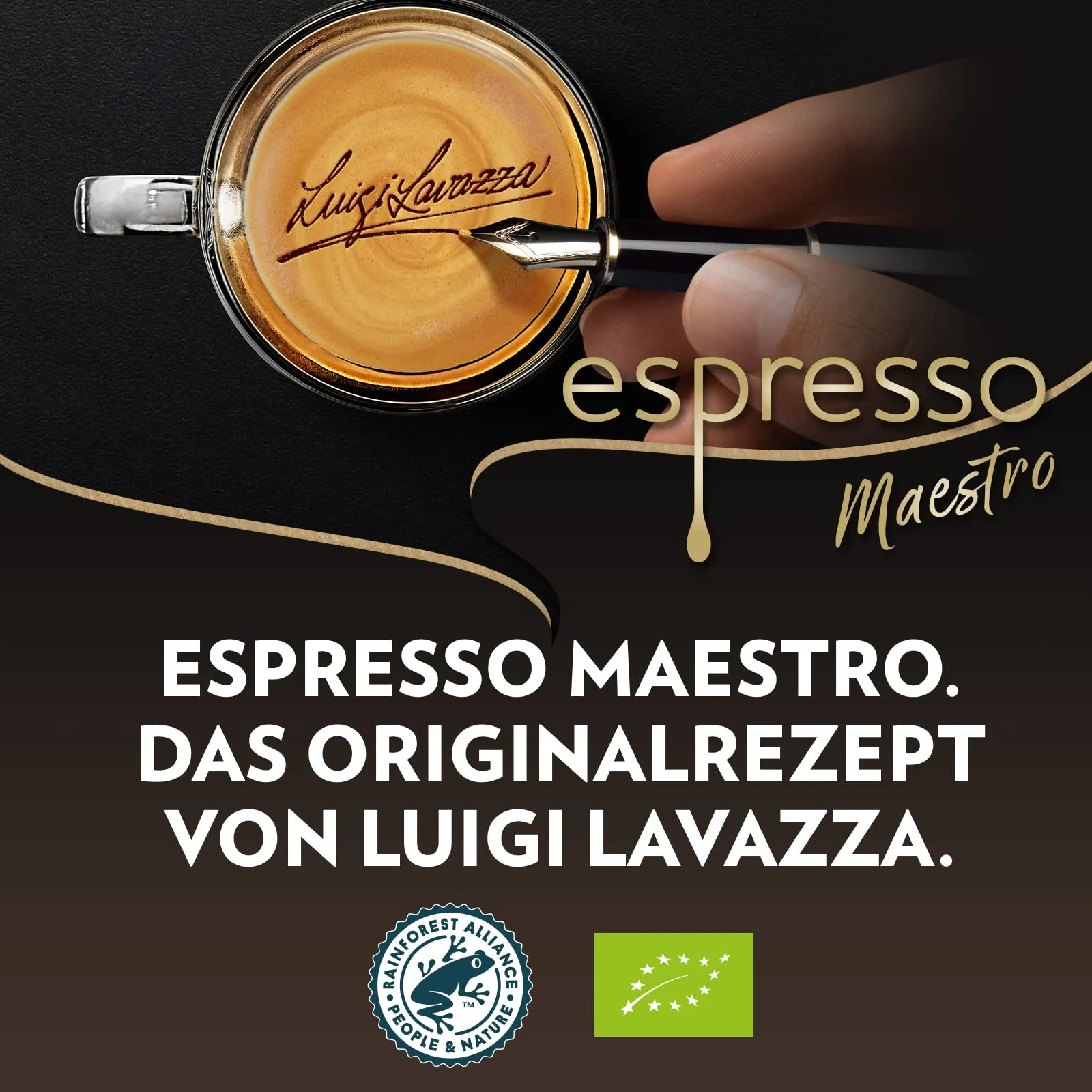 Lavazza Espresso Maestro Beans 1kg - Organic, Intense Fruit & Floral Espresso, 9/10 Strength