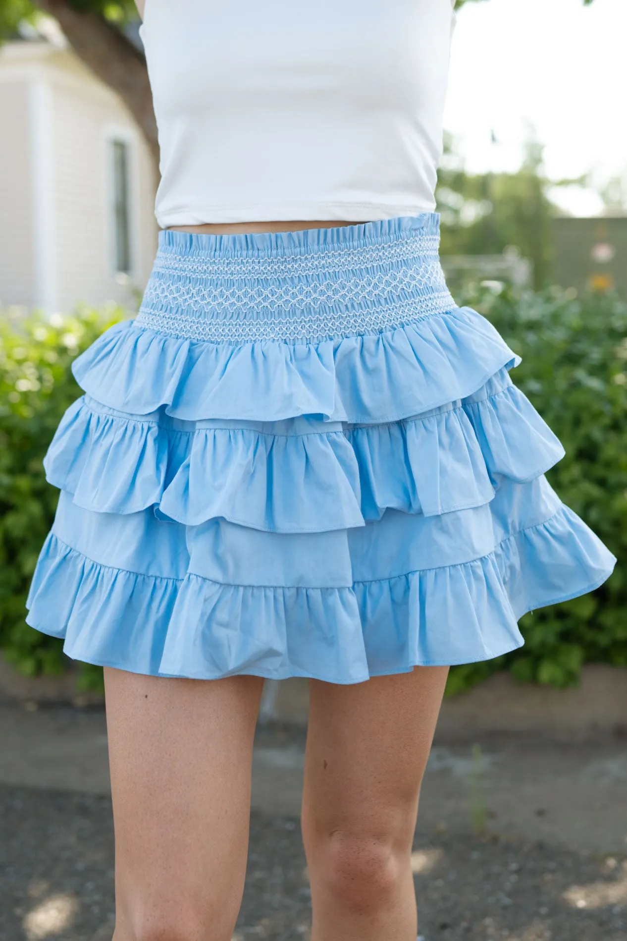 Lennon Layered Skort - Baby Blue